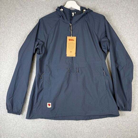 FjallRaven High Coast Lite Anorak jacket womens XS navy Blue Pullover 1/2 Zip At - Picture 1 of 10